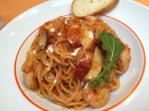 トマトクリームのパスタ