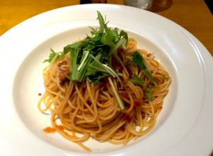 タコのラグートマトソーススパゲッティ