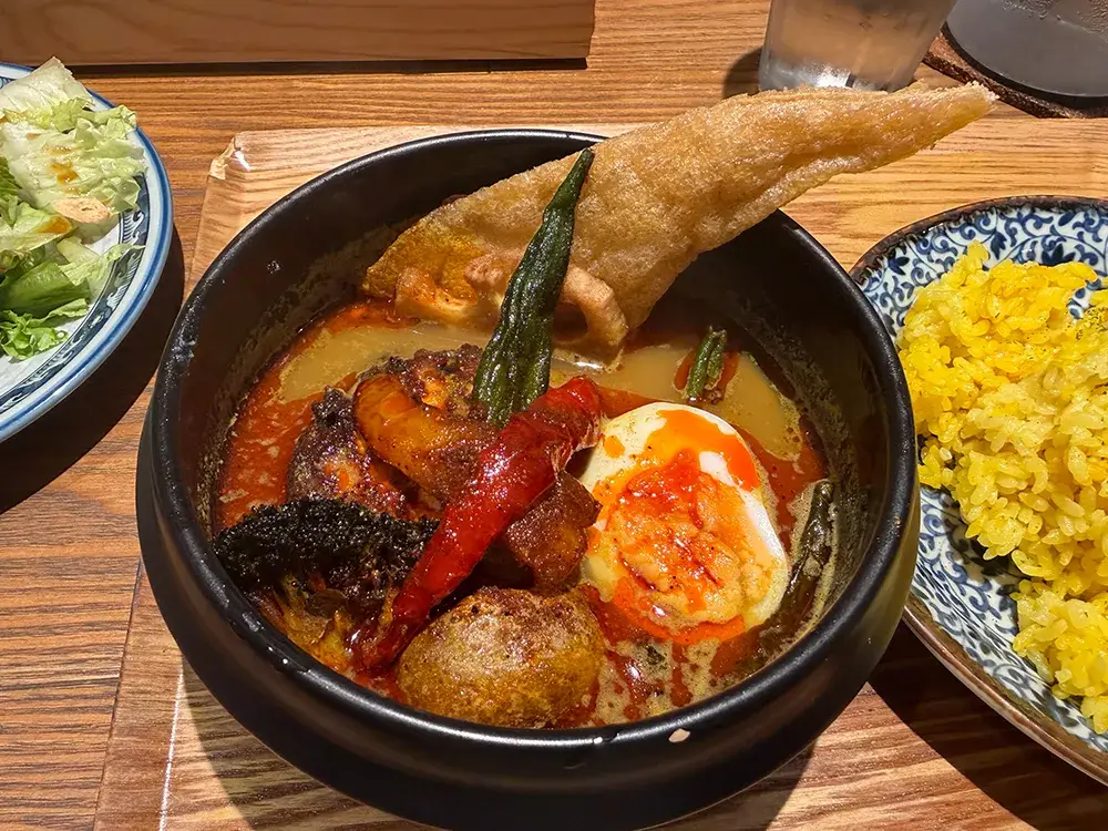 肉厚豆腐ハンバーグのスープカレー